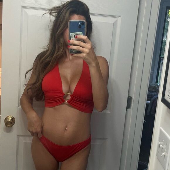 Carmen Marc Valvo Vibrant Red Swimwear Small - Picture 1 of 5